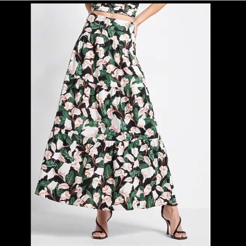 Express Flouncy Maxi Cotton Skirt